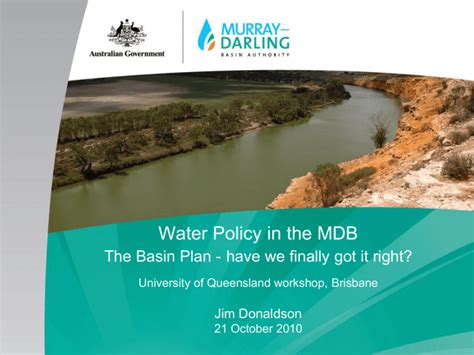 Murray Darling Basin Plan University Of Queensland