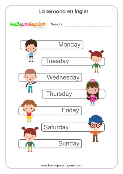 Fichas De Los Días De La Semana En Inglés Fichas De Primaria Ab7