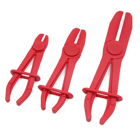 3Pcs Plastic Flexible Brake Fuel Water Line Hose Clamps Kit Clamp Plier Set Red - Walmart.com ...