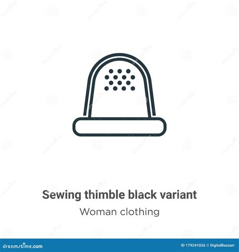 Thimble Black Icon Tailor Tool Sewing Symbol Vector Illustration