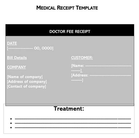 28 Free Medical Receipt Bill Templates Word PDF