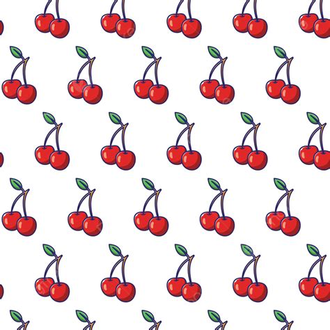 Vector Seamless Cherry Pattern Cherries Pattern Vector Png And