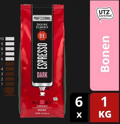 Douwe Egberts Espresso Bonen Dark Roast 6 X 1 Kg Bol