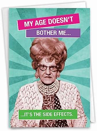 NobleWorks 1 Funny Happy Birthday Greeting Card Retro Old Woman