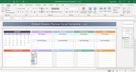 Planificador Semanal Excel