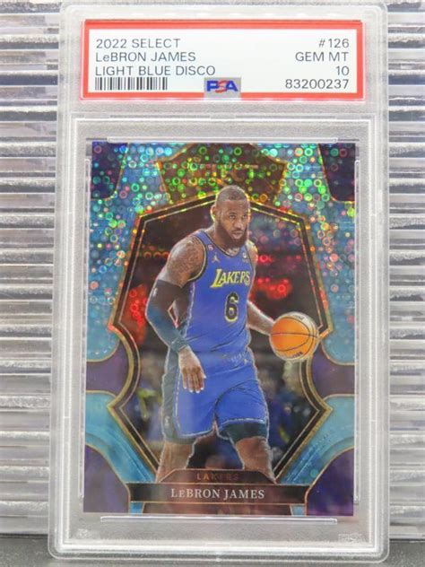 Lebron James Select Premier Level Light Blue Disco Psa