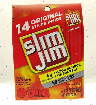 Slim Jim Slim Jim's ~ American Snack Food Original ~ 14 count Box ...