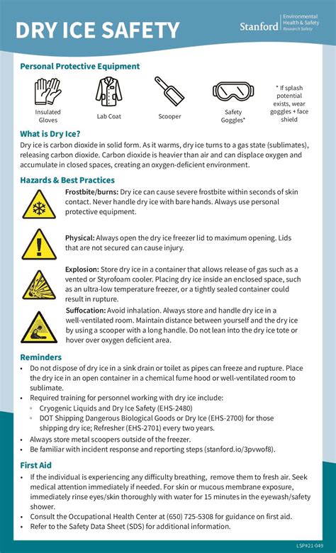 Dry Ice Safety Poster Stanford Environmental Health And Safety