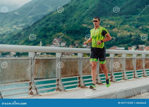 An Athlete Running a Marathon and Preparing for His Competition. Photo ...