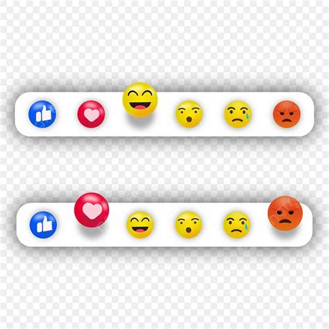 Facebook Reaction Emoji Vector PNG Images, 3d Facebook Reactions Emoji ...