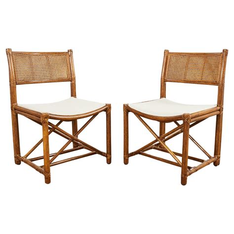 Vintage Rattan And Cane Back Dining Chairs At 1stDibs