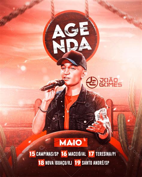 Flyer Agenda Semanal João Gomes Social Media PSD Editável download