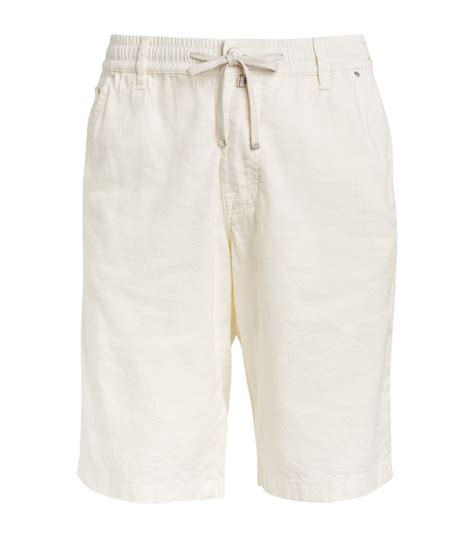 Mens Jacob Cohën White Linen Cotton Blend Bermuda Shorts Harrods