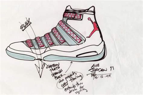 Air Jordan Xi Original Sketches By Tinker Hatfield Tinker Hatfield Sneakers Sketch Air Jordans