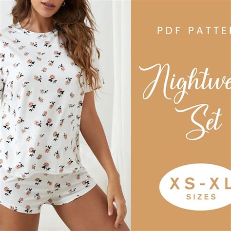 Sewing Pattern Pdf Women Pajamas Set Women Nightwear Pattern Etsy