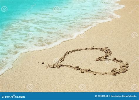 Heart In The Sand On The Beach Stock Photo Image Of Scene Outdoors