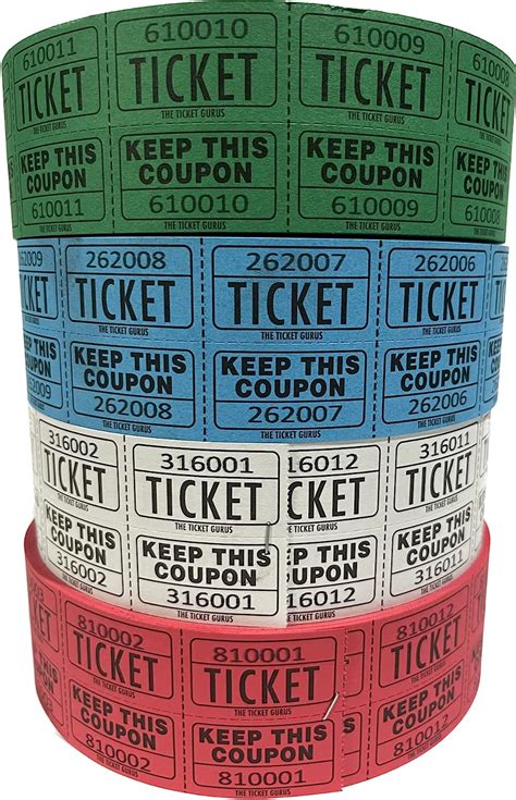 The Ticket Gurus Raffle Tickets 4 Rolls Of 2000 Double Tickets