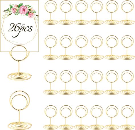 Pcs Gold Place Card Holder Round Table Number Holders For Weddings