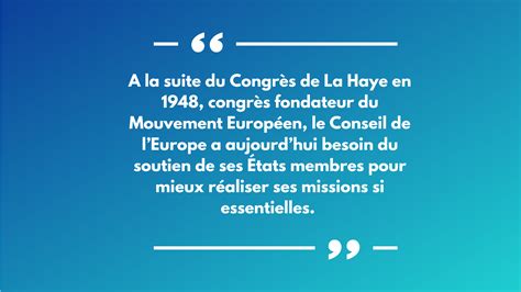 Ans Apr S Le Congr S De La Haye Renfor Ons Le Conseil De Leurope