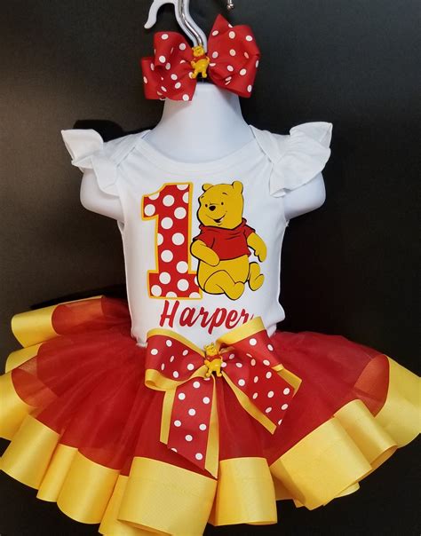 Winnie The Pooh 3 Piezas Traje De Cumpleaños Ribbon Tutu Con Etsy