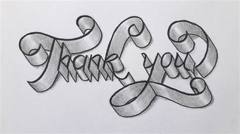 3d Calligraphy Drawing Thank You How To Write Easy Art On Paper For