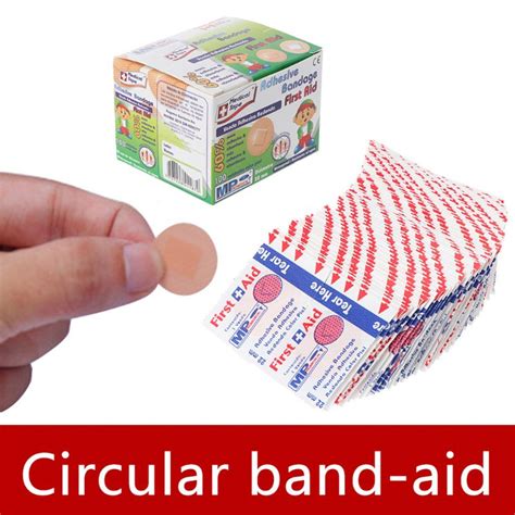 Men 100pcs Adhesive Round Band Aid Wound Plaster First Aid Circle Ring