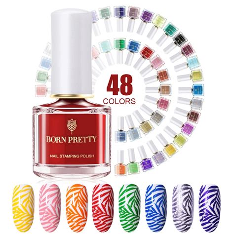 NASCIDO 7 BONITAS ml 48 Cores Unha Polonês Stamping Nail Art Verniz