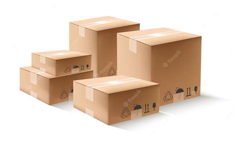 Delivery And Shipping Carton Package Brown Cardboard Boxes Vector