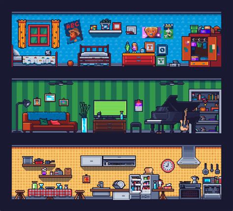 Pixel Art House Interior - WoodsLima