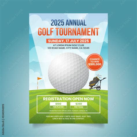 Golf Tournament Flyer And Championship Flyer Poster Design Golf Event Banner Vector Template