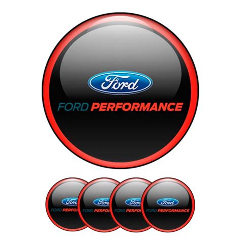 Ford Performance Silicone Stickers Black Classic Logo | Wheel Emblems ...