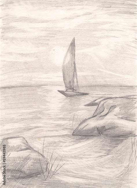 Sea Pencil Drawing