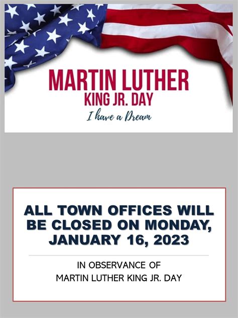 Holiday Observance Martin Luther King Jr Day Town Of Hebron