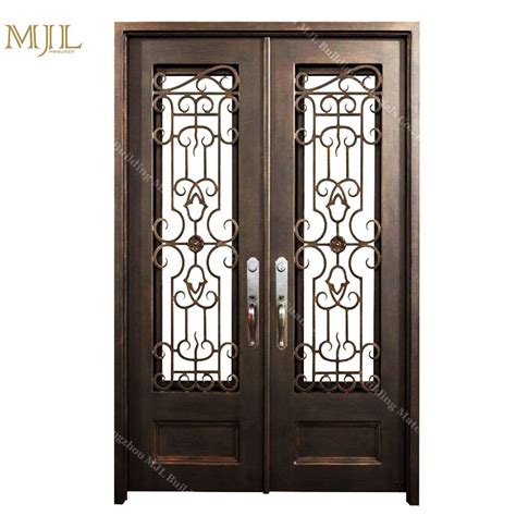 Luxury Exterior Main Wrought Double Iron Entry Door China Simple