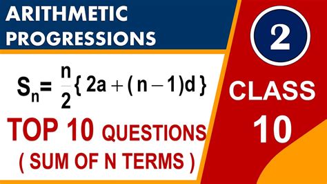 Arithmetic Progression Class Sum Of N Terms Of An Ap Class