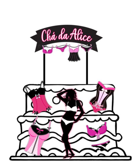 Topo de bolo brinde Chá de Lingerie Elo Produtos Especiais