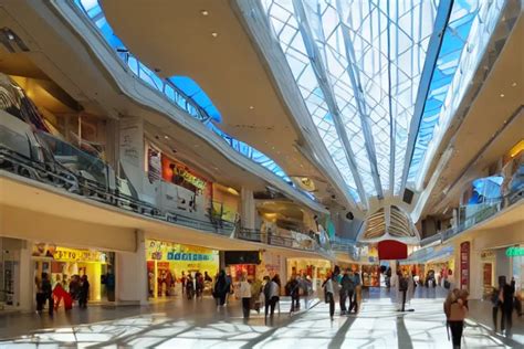 Shopping Mall Art Gallery Sunlight Through Roof Stable Diffusion