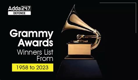 Grammy Awards Winners List From 1958 To 2023