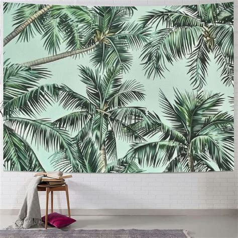 Canflashion Palm Tree Tapestry For Bedroom Aesthetic Tropical Jungle