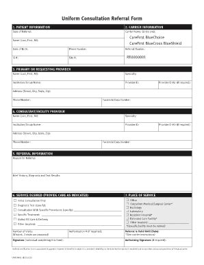 Carefirst Referral Form Complete With Ease Airslate Signnow