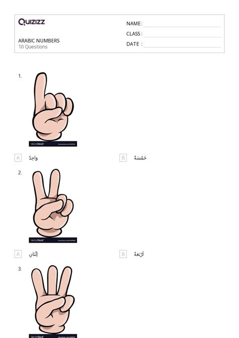 50 Arabic Worksheets For Kindergarten On Quizizz Free And Printable