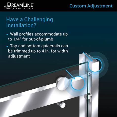 Dreamline Essence H 56 60 In W X 76 In H Semi Frameless Bypass Shower Door In Chrome