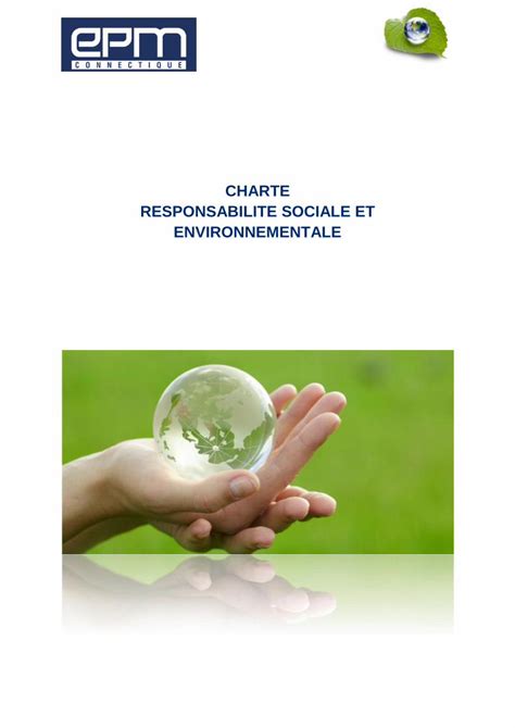 PDF CHARTE RESPONSABILITE SOCIALE ET ENVIRONNEMENTALE Charte Rse Pdf