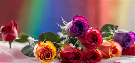 rainbow roses  blurred background  stock photo public domain