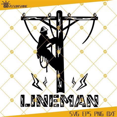 Lineman Svg Lineman Clipart Lineman Silhouette Lineman On Pole Svg