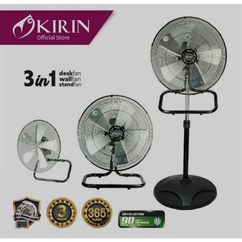 Jual KIRIN KIPAS ANGIN 3IN1 3 FUNGSI BERDIRI DUDUK DINDING KIF 1831