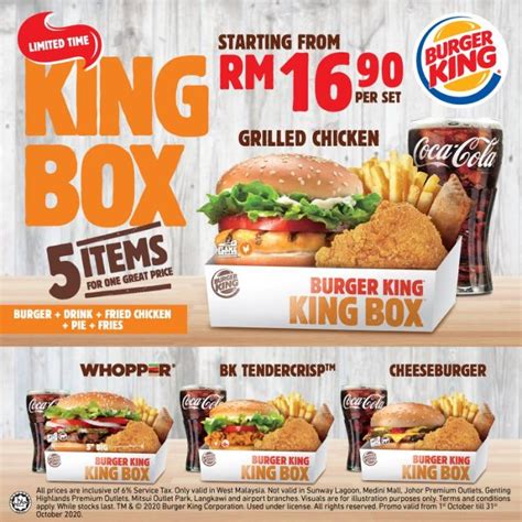 Burger King King Box Promotion starting from RM16.90 per set