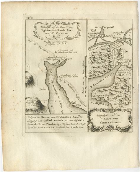 Antique Map of Yam Suph by Shaw (1773)