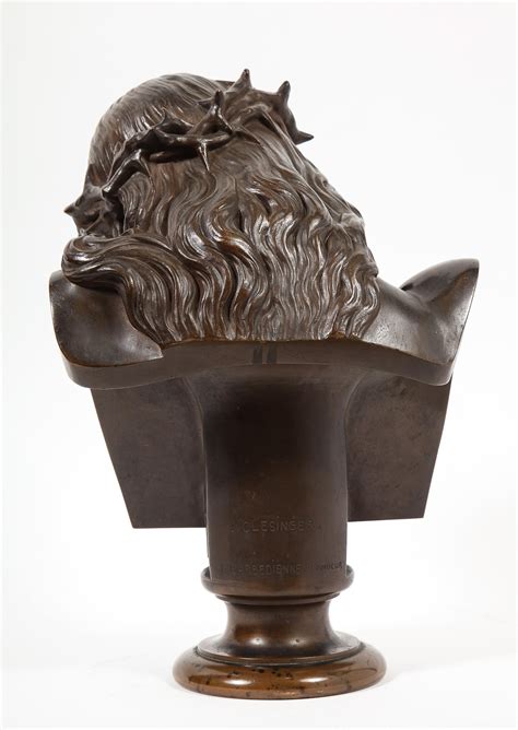 Jean Baptiste Auguste Clesinger French Bronze Bust Of Jesus Christ