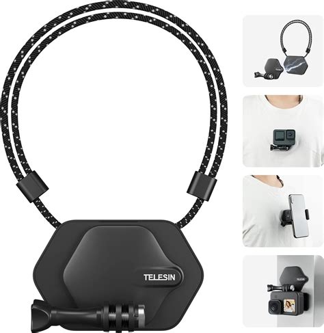 TELESIN Magnetic Chest Mount Neck Strap Holder For Go Pro Insta360